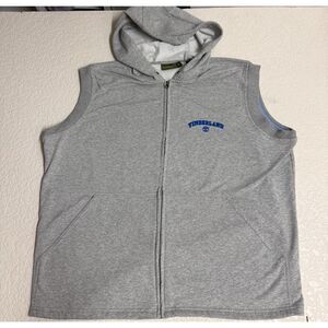 Timberland Gray Hooded Full Zip Sweatshirt Vest Men’s XXL